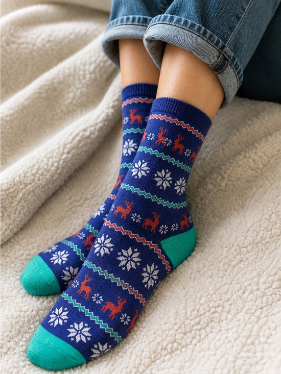 fair isle Accessories - ✨ Fair Isle Cozy Socks | Festive Soft Everyday Pair 🧦❄️